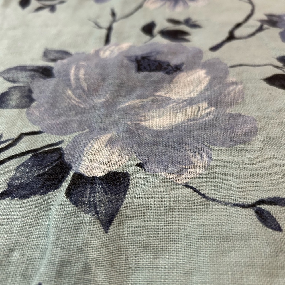 LUNGO L’ARNO Linen Floral Seafoam Green Shift Dress Tunic Made in Italy 2X‎ - Picture 12 of 12
